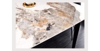 Zoom sur le plateau de la table HEXA 180cm céramique aspect pierre