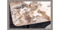 Zoom sur le coin de la table HEXA 180cm céramique aspect pierre