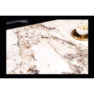 Zoom sur la texture du plateau de la table HEXA 180cm céramique aspect pierre