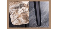 Zoom sur les détails de la table HEXA céramique effet pierre 160cm