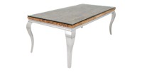 Table VELENA avec plateau en bois et pieds argentés