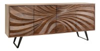 Buffet SYRMA 175 cm – Bois massif d’acacia sculpté – Design 3D dynamique