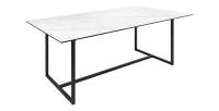 Table ARAVIS effet marbre blanc
