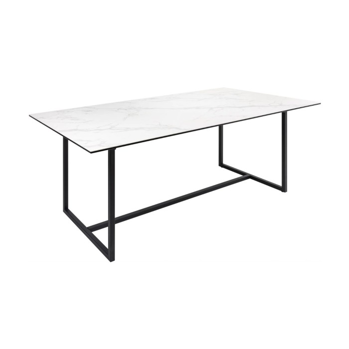 Table ARAVIS effet marbre blanc