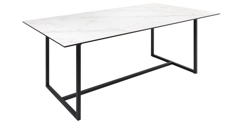 Table ARAVIS effet marbre blanc