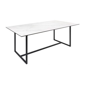 Table ARAVIS effet marbre blanc