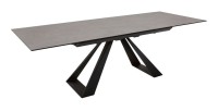 Table de salle à manger OBLIKA – Extensible 180 à 230 cm – Céramique grise anthracite et métal