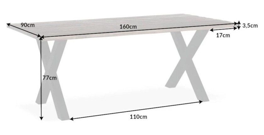 Table NALKO 160cm dimensions