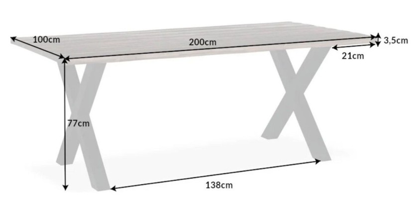 Table NALKO 200cm dimensions