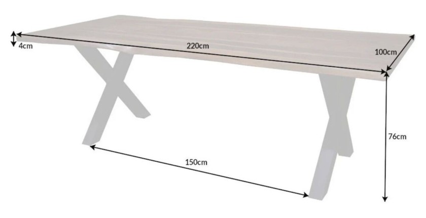 Table ORKAN 220cm dimensions