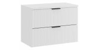 Ensemble de salle de bain NOXERA 80 cm – Meuble sous vasque suspendu blanc alpin mat avec plan vasque