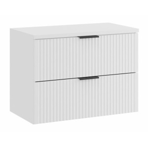 Ensemble de salle de bain NOXERA 80 cm – Meuble sous vasque suspendu blanc alpin mat avec plan pour vasque