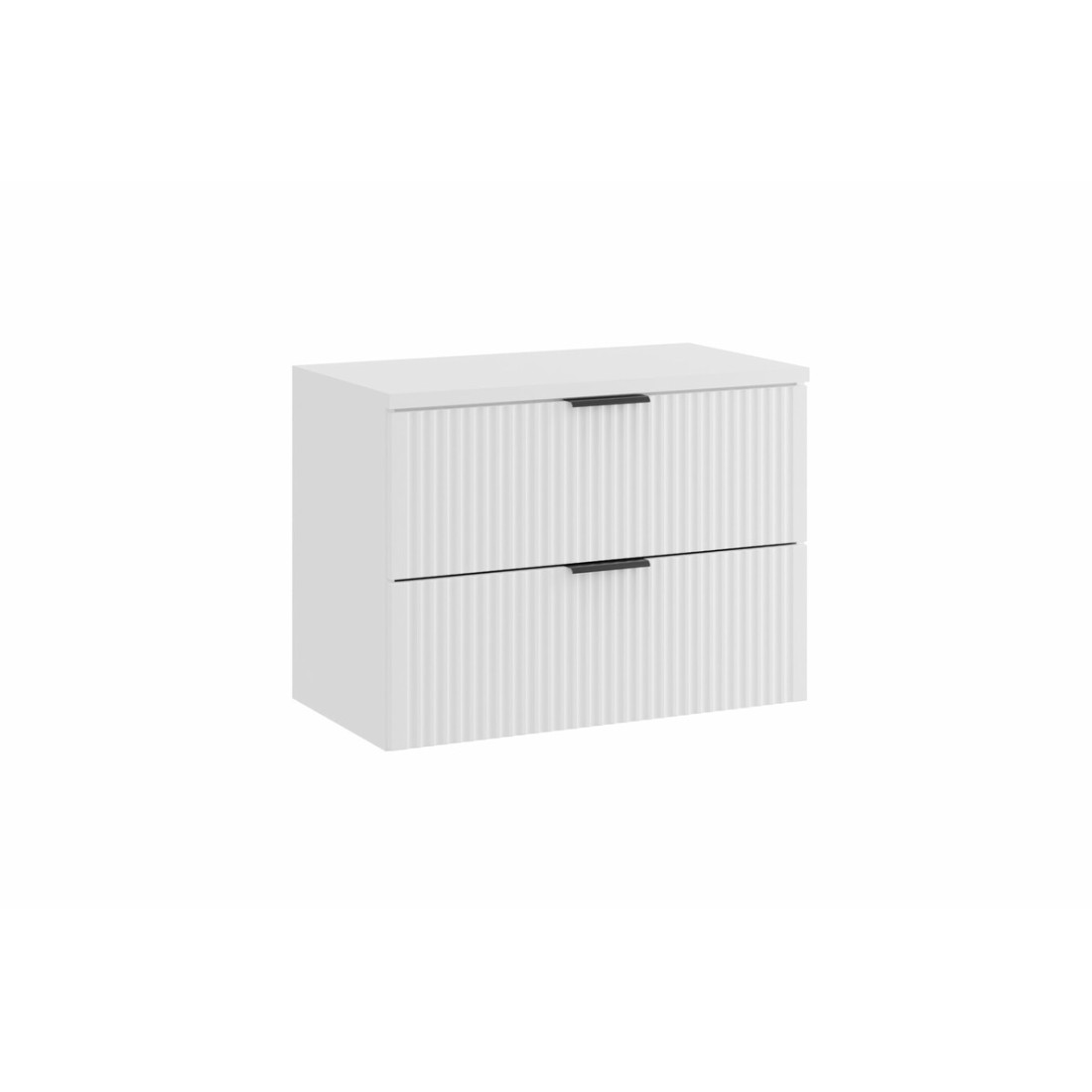 Ensemble de salle de bain NOXERA 80 cm – Meuble sous vasque suspendu blanc alpin mat avec plan pour vasque