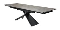 Table de salle à manger STELIX – Extensible 180 à 260 cm – Structure métal et plateau en verre trempé et céramique
