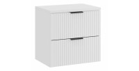 Ensemble de salle de bain NOXERA 60 cm – Meuble sous vasque suspendu blanc alpin mat avec plan vasque
