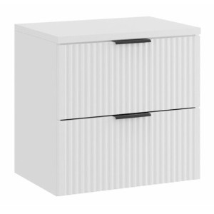 Ensemble de salle de bain NOXERA 60 cm – Meuble sous vasque suspendu blanc alpin mat avec plan vasque