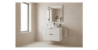 Ensemble de salle de bain NOXERA 60 cm – Meuble sous vasque suspendu blanc alpin mat avec plan vasque