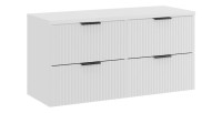 Ensemble de salle de bain NOXERA 120 cm – Meuble sous vasque suspendu blanc alpin mat avec plan vasque