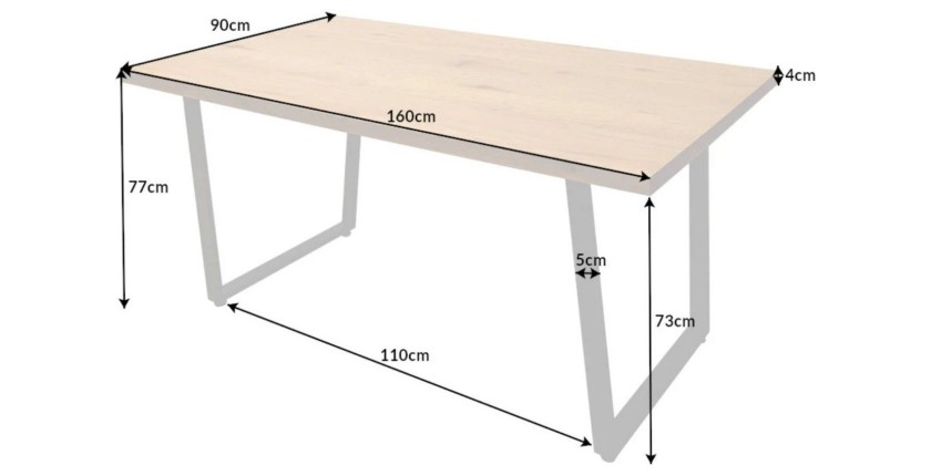 Table MERAX 160cm dimensions