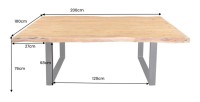 Table ARKAYA 200cm pieds en U dimensions