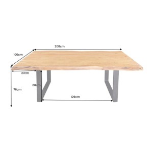 Table ARKAYA 200cm pieds en U dimensions