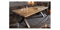 Table RAFTA 220cm en bois massif et verre trempé vu sous un autre angle