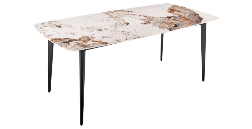 Table HEXA 180cm céramique aspect pierre