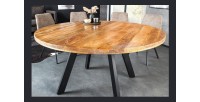 Table LODEN ronde bois clair 145 cm vu de face