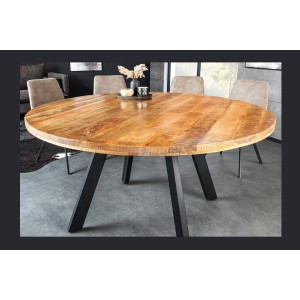 Table LODEN ronde bois clair 145 cm vu de face