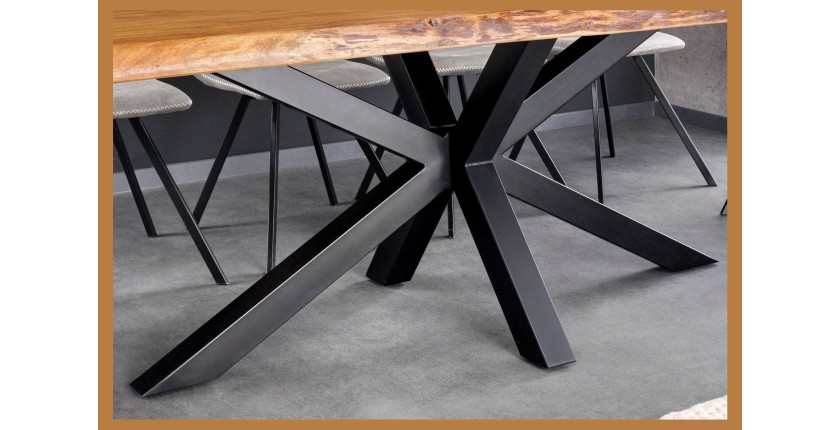Zoom sur les pieds de la table ARKAYA 200cm bois clair