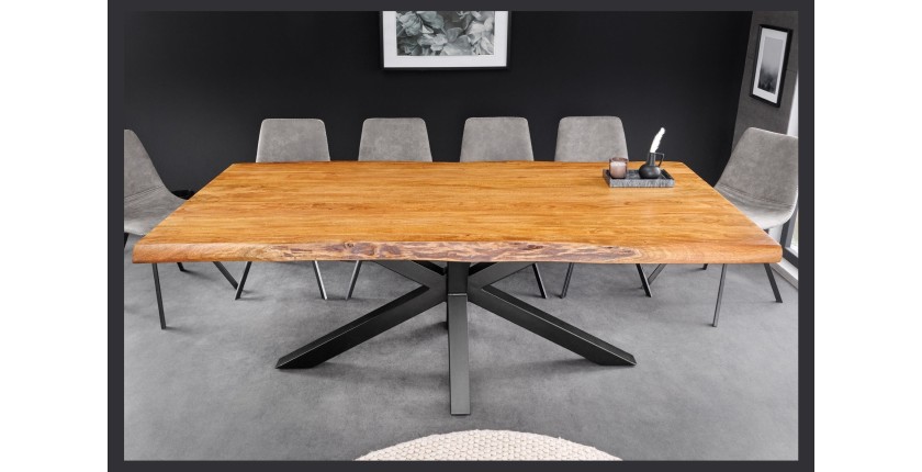 Table ARKAYA bois clair 200cm décor 3D
