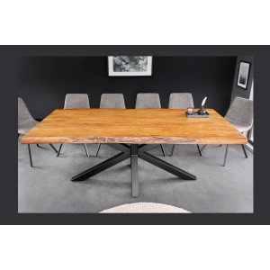 Table ARKAYA bois clair 200cm décor 3D
