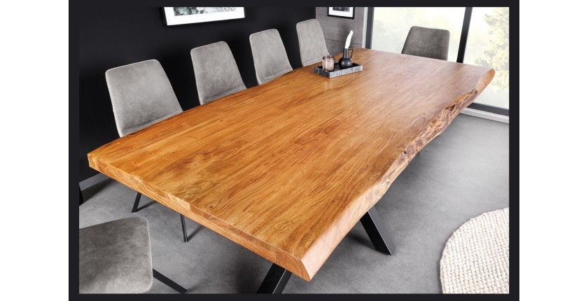 Table ARKAYA bois clair 200cm vu de haut