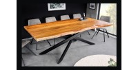 Table ARKAYA bois d'acacia 200cm plateau 35mm vu de côté