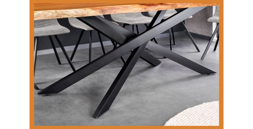 Zoom sur les pieds de la table ARKAYA 200cm bois d'acacia plateau 35mm
