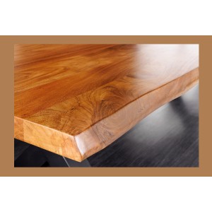 Zoom sur le coin de la table ARKAYA 300cm plateau 55mm