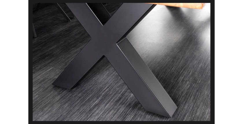 Zoom sur les pieds en X de la table ARKAYA 300cm plateau 55mm