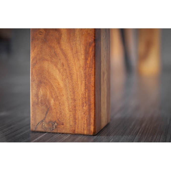 Table TAVINA – Bois massif de sheesham – 135 cm – Plateau épais 97 mm – Style rustique