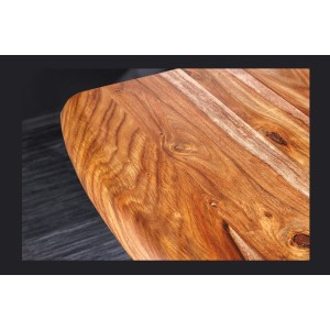 Zoom sur le plateau de la table ARKAYA en Sheesham 200cm plateau 35mm