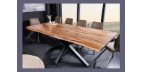 Table ARKAYA en bois de Sheesham 200cm plateau 35mm vu de côté