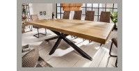 Table SOLARA en pin recyclé 200cm décor 3D