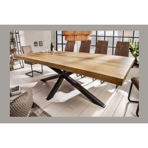 Table SOLARA en pin recyclé 200cm décor 3D