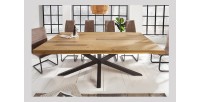 Table SOLARA en pin recyclé 200cm vu de face