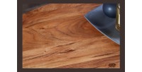 Table de salle à manger TALOA – Bois massif d’acacia et métal noir – 120 cm – Plateau épais 45 mm – Style industriel