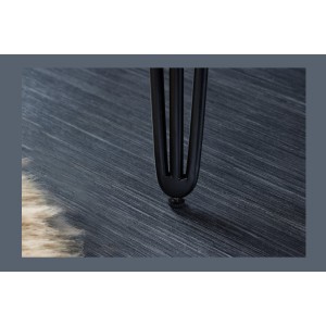 Table de salle à manger TALOA – Bois massif d’acacia et métal noir – 120 cm – Plateau épais 45 mm – Style industriel