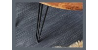 Table de salle à manger TALOA – Bois massif d’acacia et métal noir – 120 cm – Plateau épais 45 mm – Style industriel