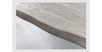Table TALOA – Bois massif gris et métal noir – 140 cm – Style contemporain