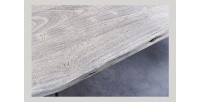 Table TALOA – Bois massif gris et métal noir – 140 cm – Style contemporain