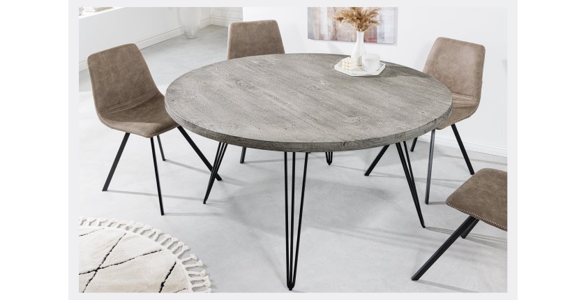Table SILVA ronde grise 120cm vu éloignée