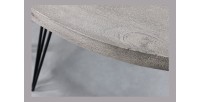 Zoom sur le plateau de la table SILVA ronde grise 80cm